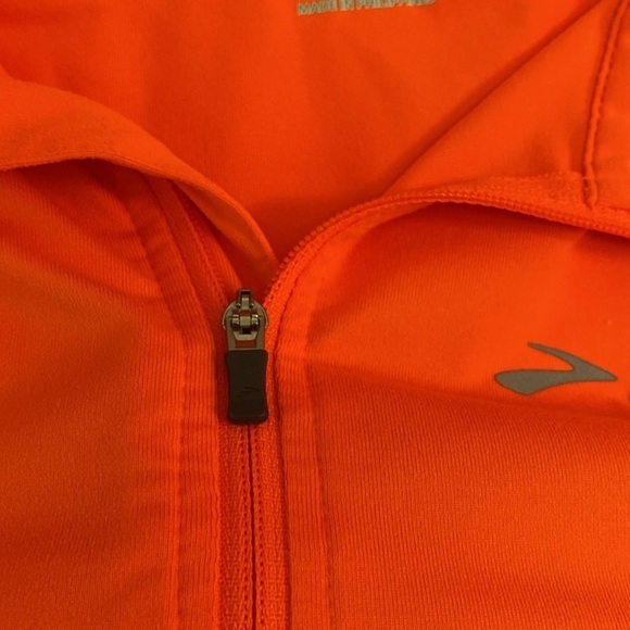 Brooks Running Equilibrium Technology Orange  1/4 Zip Reflective Stripes XL - Picture 6 of 7